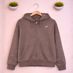 Gymshark Full Zip Hoodie Men’s XL Brown Taupe Lightweight Athleisure